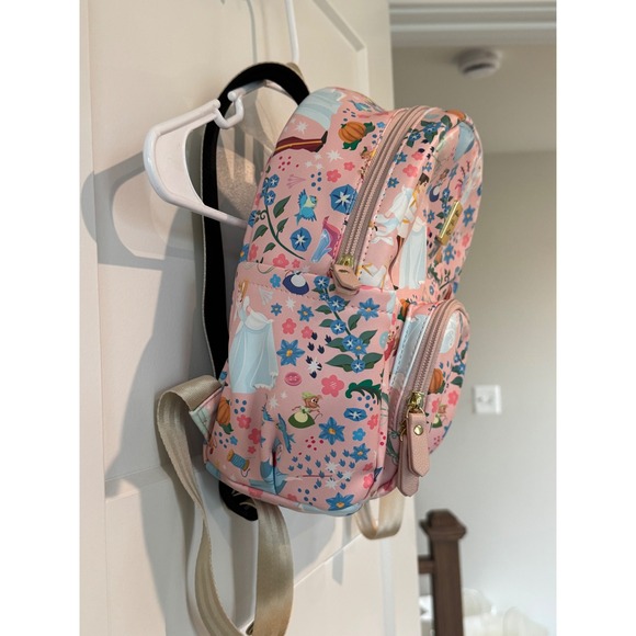 Petunia Pickle Bottom Disney Baby Cinderella Mini Backpack Pink Vegan Leather - Picture 3 of 10